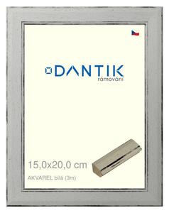 DANTIK rám na obraz 15x20 | AKVAREL Bílá (Sklo Čiré)