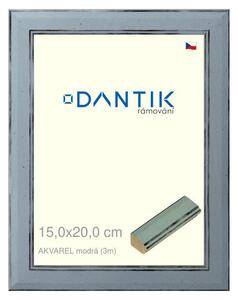 DANTIK rám na obraz 15x20 | AKVAREL modrá (Sklo Čiré)