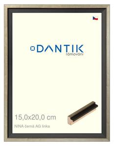 DANTIK rám na obraz 15x20 | NINA černá AG linka (Sklo Čiré)