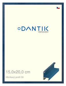 DANTIK rám na obraz 15x20 | ALU Dýha barevná modrá královská (Sklo Čiré)