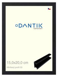 DANTIK rám na obraz 15x20 | ALU Černá matná (Sklo Čiré)