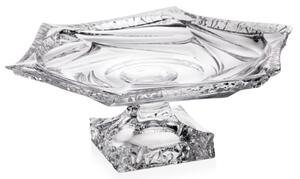 BOHEMIA TREASURY KRIŠTÁĽOVÝ PODNOS BOHEMIA FLAMENCO ICE NA NOHE 330MM