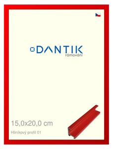 DANTIK rám na obraz 15x20 | ALU Červená Ferrari lesklá (Sklo Čiré)