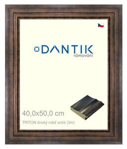 DANTIK rám na obraz 40x50 | TRITON široký měď antik (Sklo Čiré)