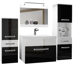Kúpeľňový nábytok Belini Premium Full Version čierny lesk / biely lesk + umývadlo + zrkadlo + LED osvetlenie Glamour 86 Výrobca