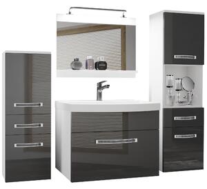 Kúpeľňový nábytok Belini Premium Full Version šedý lesk + umývadlo + zrkadlo + LED osvetlenie Glamour 83 Výrobca