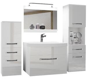 Kúpeľňový nábytok Belini Premium Full Version biely lesk + umývadlo + zrkadlo + LED osvetlenie Glamour 81