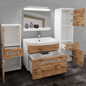 Kúpeľňový nábytok Belini Premium Full Version dub wotan + umývadlo + zrkadlo + LED osvetlenie Glamour 80