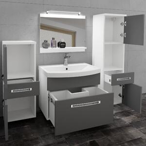 Kúpeľňový nábytok Belini Premium Full Version šedý mat + umývadlo + zrkadlo + LED osvetlenie Glamour 79