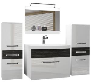 Kúpeľňový nábytok Belini Premium Full Version biely lesk / eben kráľovský + umývadlo + zrkadlo + LED osvetlenie Glamour 73 Výrobca
