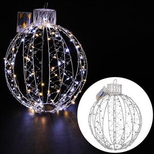 Kovová LED vianočná guľa 120 LED 30 cm