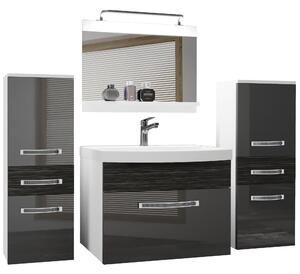 Kúpeľňový nábytok Belini Premium Full Version šedý lesk / eben kráľovský + umývadlo + zrkadlo + LED osvetlenie Glamour 71 Výrobca