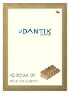 DANTIK rám na obraz 42x59,4 | ANDRÉ velká starostříbrná (Plexi Čiré)
