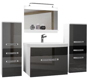 Kúpeľňový nábytok Belini Premium Full Version šedý lesk / čierny lesk + umývadlo + zrkadlo + LED osvetlenie Glamour 69 Výrobca
