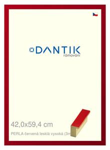 DANTIK rám na obraz 42x59,4 | PERLA červená lesklá vysoká (Plexi Čiré)