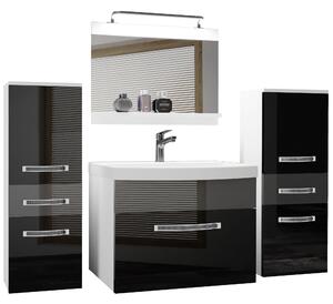 Kúpeľňový nábytok Belini Premium Full Version čierny lesk / šedý lesk + umývadlo + zrkadlo + LED osvetlenie Glamour 68 Výrobca
