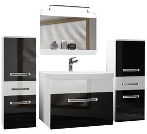 Kúpeľňový nábytok Belini Premium Full Version čierny lesk / biely lesk + umývadlo + zrkadlo + LED osvetlenie Glamour 67 Výrobca