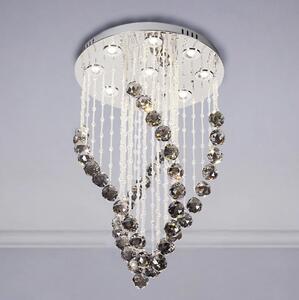 LED Krištáľové stropné svietidlo NAURU LED/30W/230V pr. 40 cm chróm/čierna + diaľkové ovládanie
