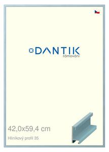DANTIK rám na obraz 42x59,4 | ALU Dýha barevná modrá pastel (Plexi Čiré)