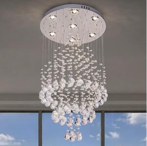 LED krištáľové stropné svietidlo NAURU LED/24W/230V pr. 40 cm lesklý chróm + DO