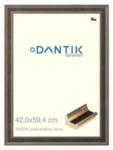 DANTIK rám na obraz 42x59,4 | TOOTH malá stříbrno černá (Plexi Čiré)