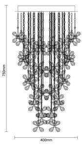 LED krištáľové stropné svietidlo SAMOA LED/30W/230V priemer 40 cm lesklý chróm + diaľkový ovládač