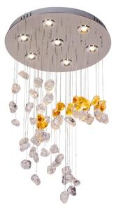 LED krištáľové stropné svietidlo AVARA LED/24W/230V, priemer 40 cm, lesklý chróm + diaľkové ovládanie