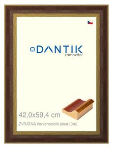 DANTIK rám na obraz 42x59,4 | ZVRATNÁ červenozlatá plast (Plexi Čiré)