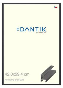 DANTIK rám na obraz 42x59,4 | ALU Černá matná (Plexi Čiré)