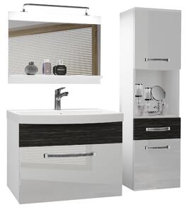 Kúpeľňový nábytok Belini Premium Full Version biely lesk / eben kráľovský + umývadlo + zrkadlo + LED osvetlenie Glamour 54 Výrobca