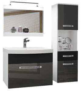 Kúpeľňový nábytok Belini Premium Full Version šedý lesk/ čierny mat + umývadlo + zrkadlo + LED osvetlenie Glamour 51 Výrobca