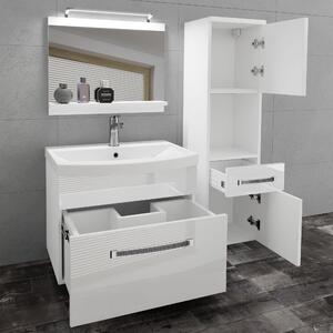 Kúpeľňový nábytok Belini Premium Full Version biely lesk + umývadlo + zrkadlo + LED osvetlenie Glamour 43