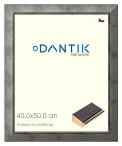 DANTIK rám na obraz 40x50 | Artdeco starostříbrná (Plexi Čiré)