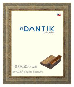 DANTIK rám na obraz 40x50 | ZVRATNÁ bílozlatá plast (Plexi Čiré)