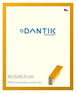 DANTIK rám na obraz 40x50 | PERLA žlutá lesklá vysoká (Plexi Čiré)