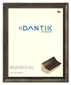 DANTIK rám na obraz 40x50 | Ferrosa grafit (Plexi Čiré)