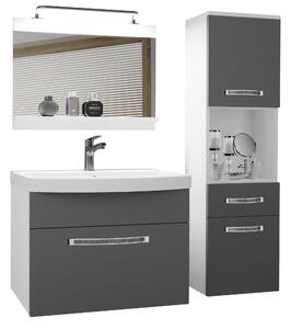 Kúpeľňový nábytok Belini Premium Full Version šedý mat + umývadlo + zrkadlo + LED osvetlenie Glamour 41