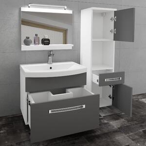 Kúpeľňový nábytok Belini Premium Full Version šedý mat + umývadlo + zrkadlo + LED osvetlenie Glamour 41