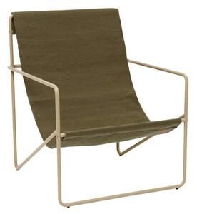 Ferm Living Kreslo Desert Lounge Chair, cashmere / olive