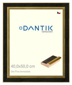 DANTIK rám na obraz 40x50 | Oro Fino černozlatá (Plexi Čiré)
