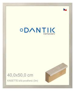 DANTIK rám na obraz 40x50 | KASSETTE bílá prodřená (Plexi Čiré)