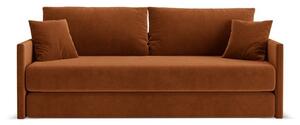 Zamatová rozkladacia pohovka v terakotovej farbe 209 cm Shannon – Cosmopolitan Design