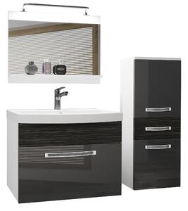 Kúpeľňový nábytok Belini Premium Full Version šedý lesk / eben kráľovský + umývadlo + zrkadlo + LED osvetlenie Glamour 33 Výrobca