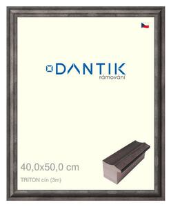 DANTIK rám na obraz 40x50 | TRITON cín (Plexi Čiré)