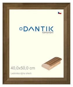 DANTIK rám na obraz 40x50 | LEDVINKA dýha ořech (Plexi Čiré)