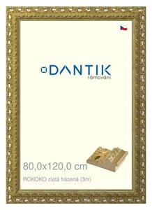 DANTIK rám na obraz 80x120 | ROKOKO zlatá házená (Plexi Čiré)