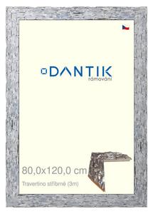 DANTIK rám na obraz 80x120 | TRAVERTINO stříbrné (Plexi Čiré)