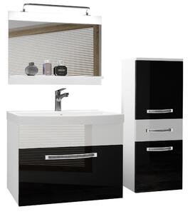 Kúpeľňový nábytok Belini Premium Full Version čierny lesk / biely lesk + umývadlo + zrkadlo + LED osvetlenie Glamour 29