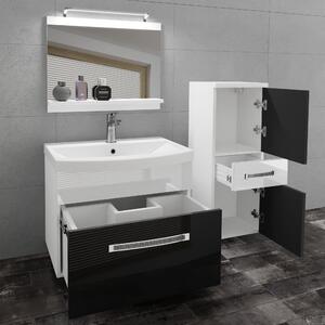 Kúpeľňový nábytok Belini Premium Full Version čierny lesk / biely lesk + umývadlo + zrkadlo + LED osvetlenie Glamour 29