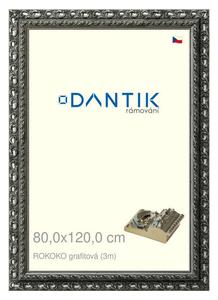 DANTIK rám na obraz 80x120 | ROKOKO grafitová (Plexi Čiré)